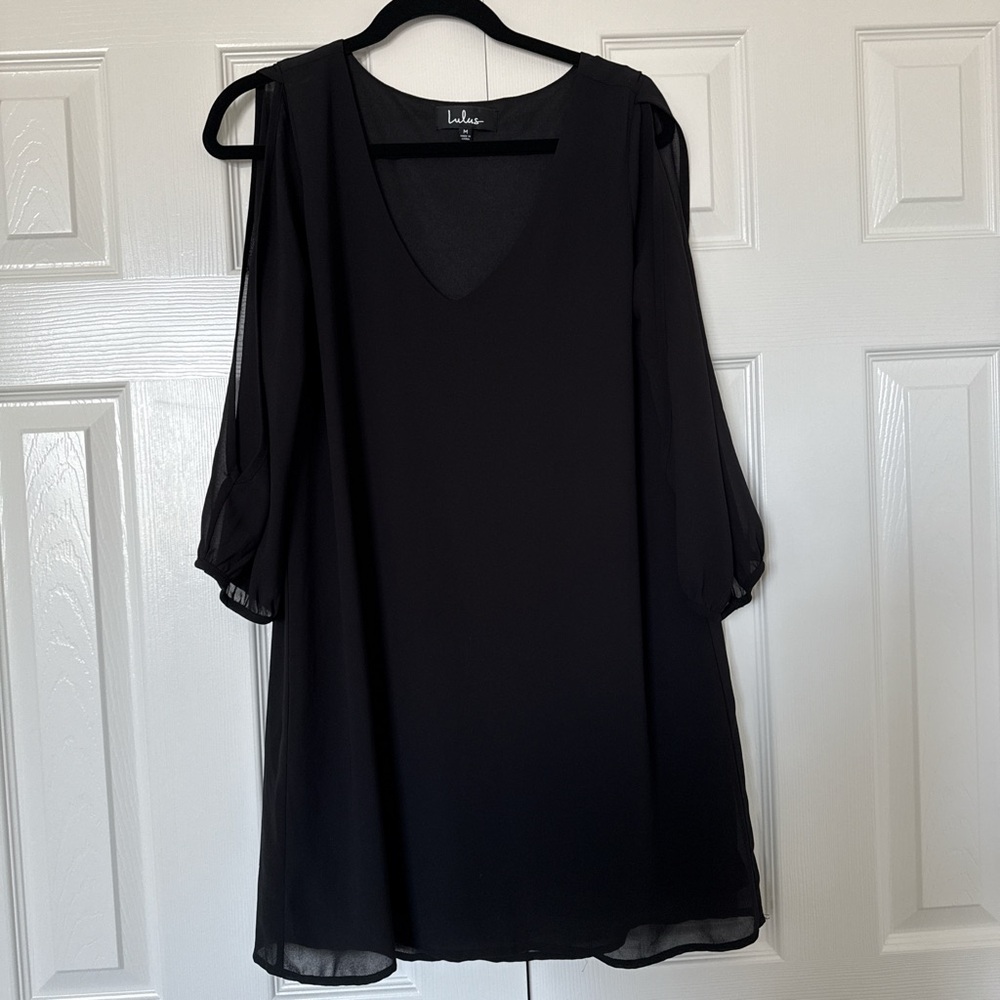 Lulu's Classic Black Long Sleeve Dress